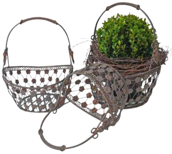3er Set Pflanzkorb Tecla - Gartendekoration
